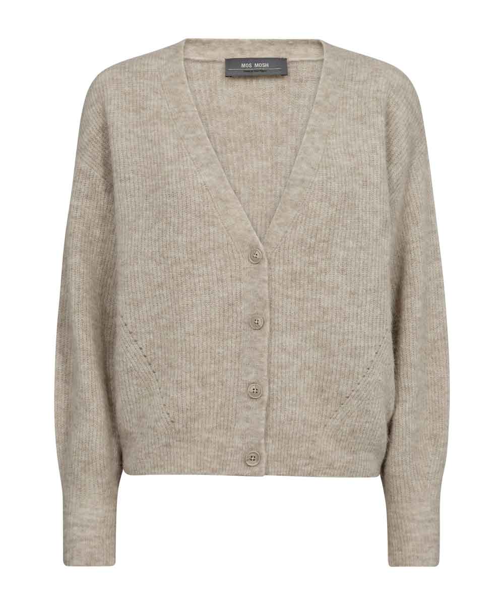 V-Neck Knit Cardigan - Beige