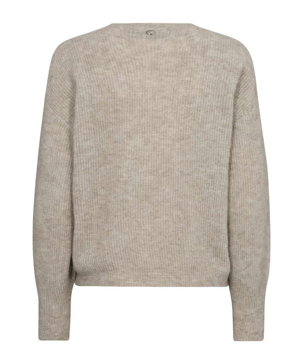 V-Neck Knit Cardigan - Beige