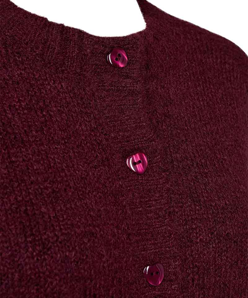 Cardigan - Vinröd