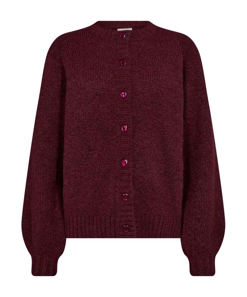 Cardigan - Vinröd